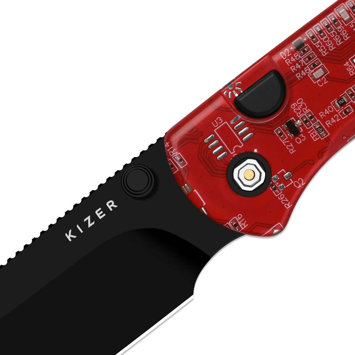 Drop Bear 2 PCB | Kizer Button Liner Lock™ | CPM Cruwear | Resin & PCB | Black PVD Coating | KizerB™ 3619BDA8