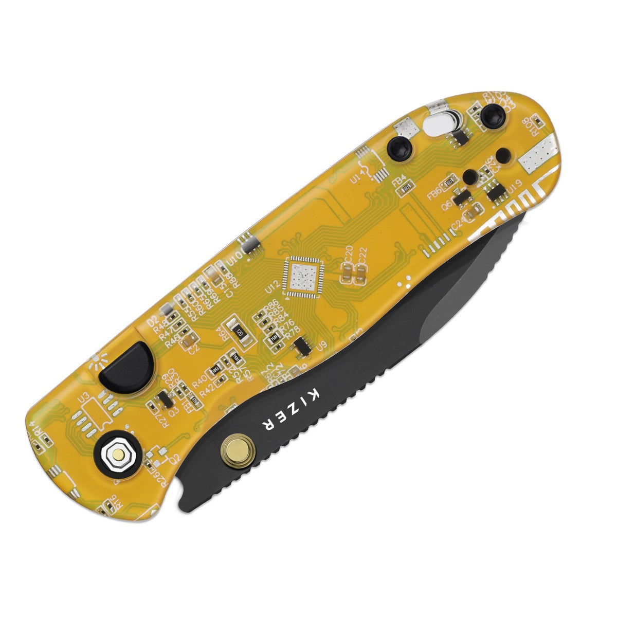 Drop Bear 2 PCB | Kizer Button Liner Lock™ | CPM Cruwear | Resin & PCB | Black PVD Coating | KizerB™ 3619BDA9