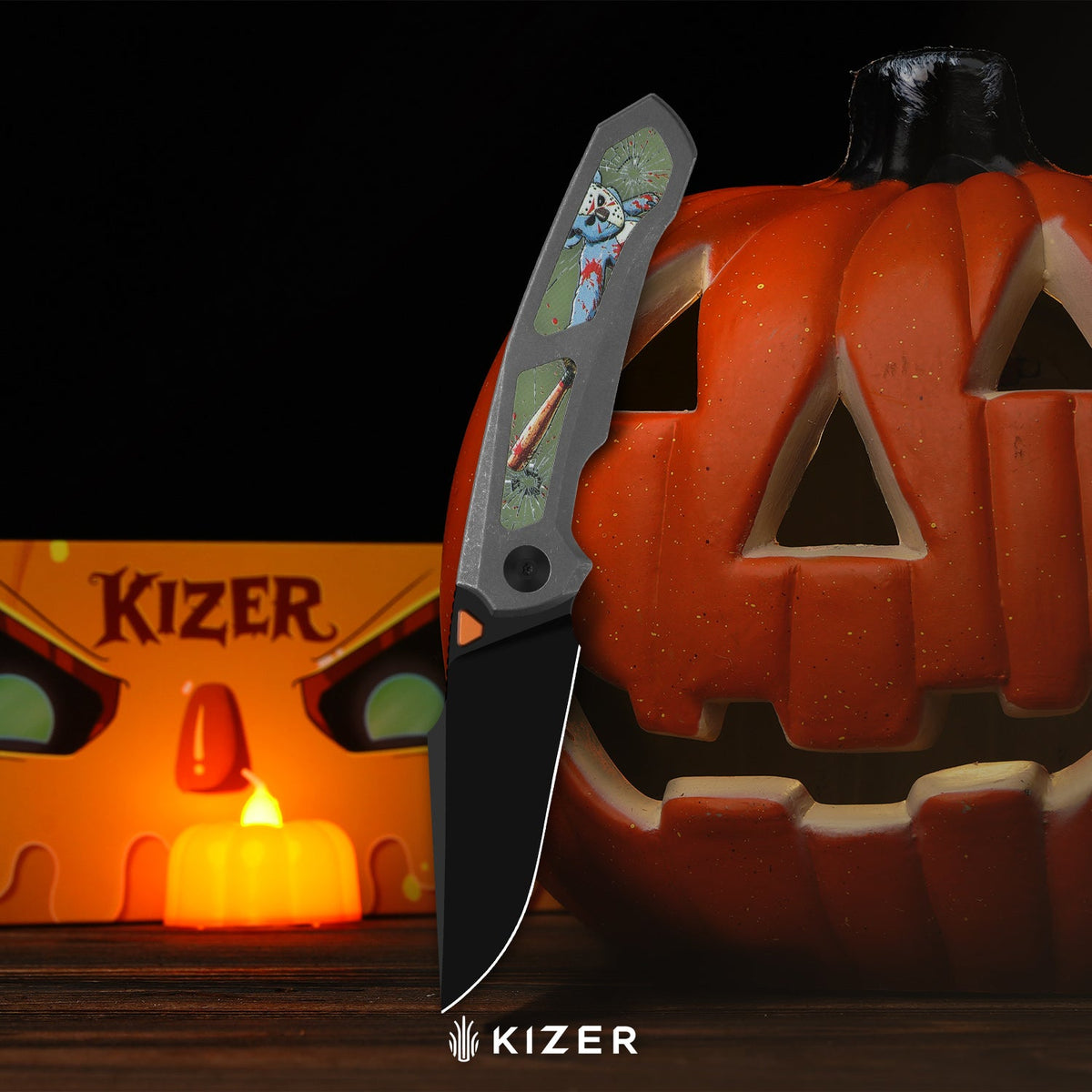 Halloween | Feweed XL | CPM Rex45 | Titanium & GID G10 Handle | KizerB™ 4694HW1 | Halloween Special Edition