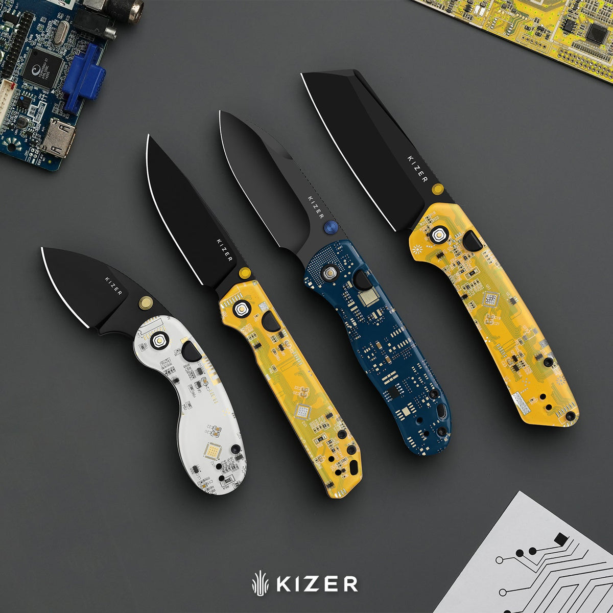 Madrac PCB | Kizer Button Liner Lock™ | BD1N | Resin & PCB | Black PVD Coating | KizerV™ 3693BSA6