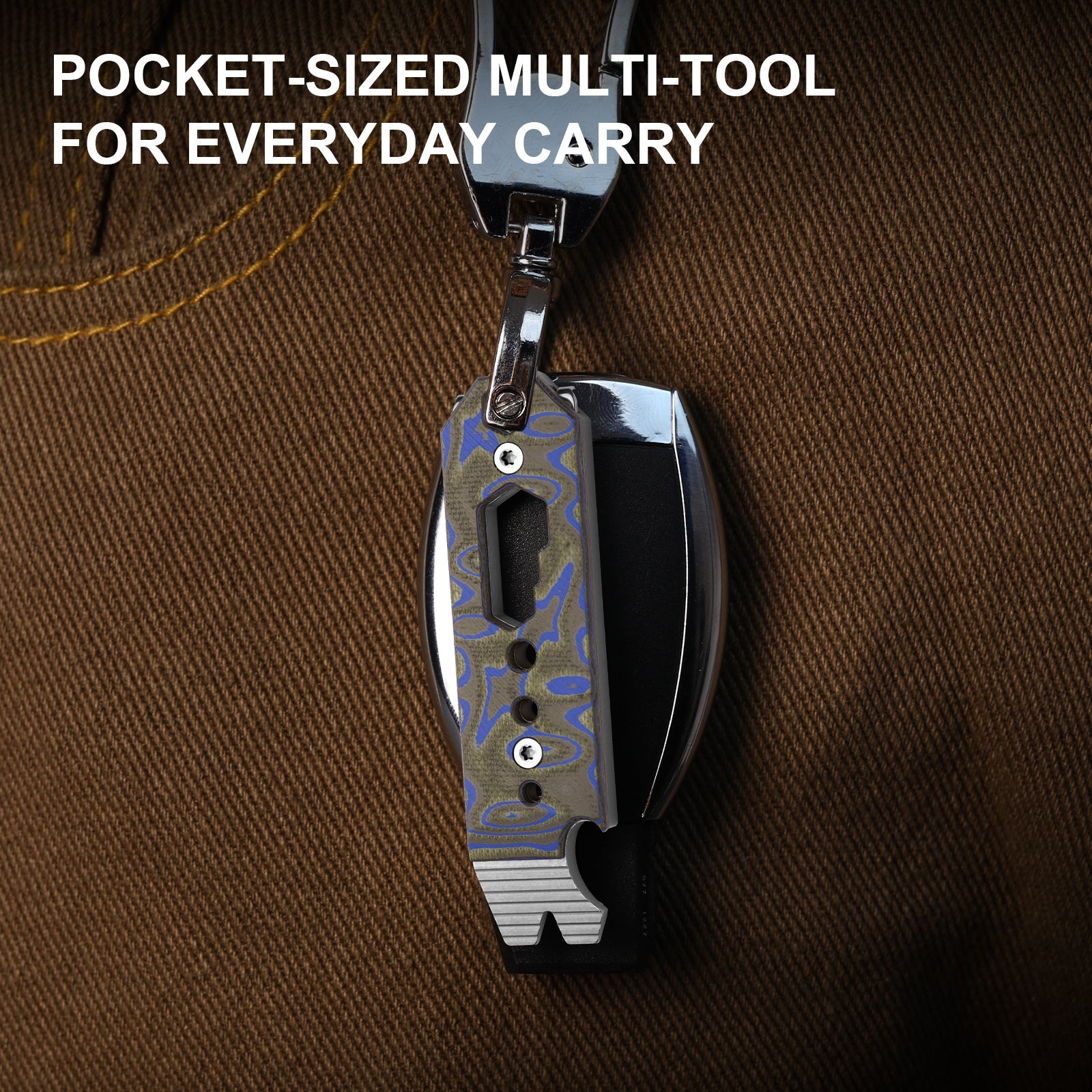 Kizer Titanium EDC Multi-Functional Black & Brown & Blue Tools Pac-Bar