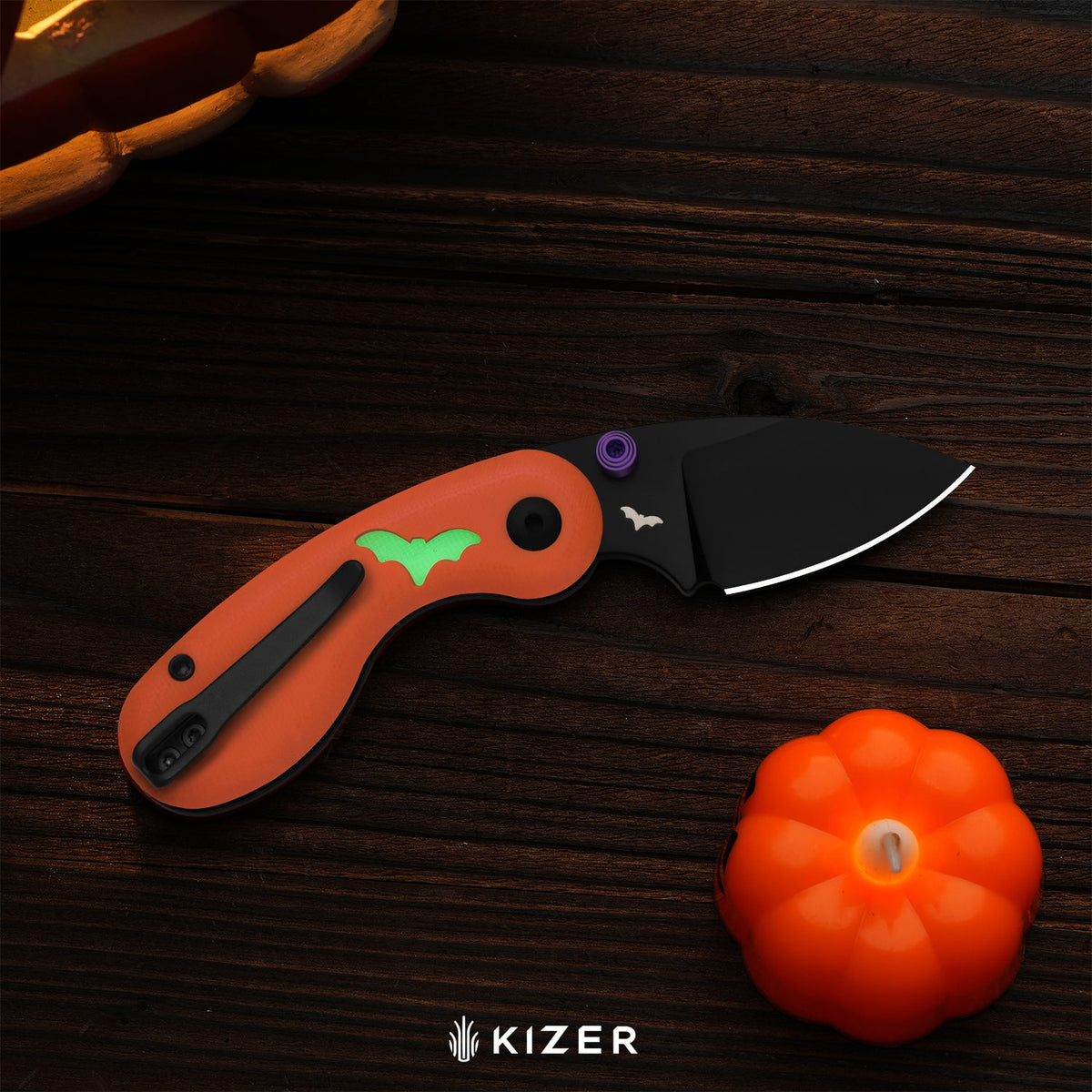Halloween | Microbe™ | 14C28N | Classic G10 Handle with GID G10 Inlays | KizerV™ 2742HW1 | Halloween Special Edition