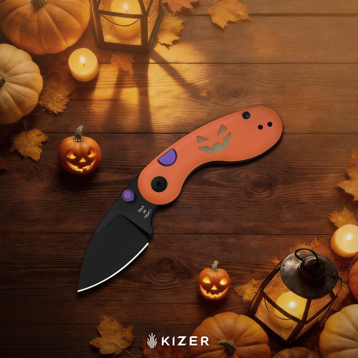 Halloween | Microbe™ | 14C28N | Classic G10 Handle with GID G10 Inlays | KizerV™ 2742HW1 | Halloween Special Edition
