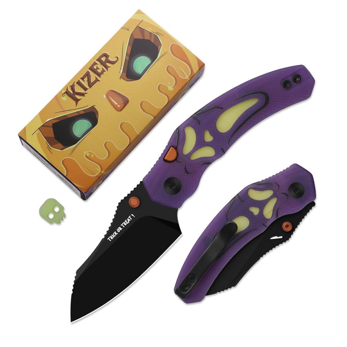 Halloween | Mini Bulldog | Nitro-V | Dual-Color GID Handle | KizerV™ 3672SBDHW1 | Halloween Special Edition