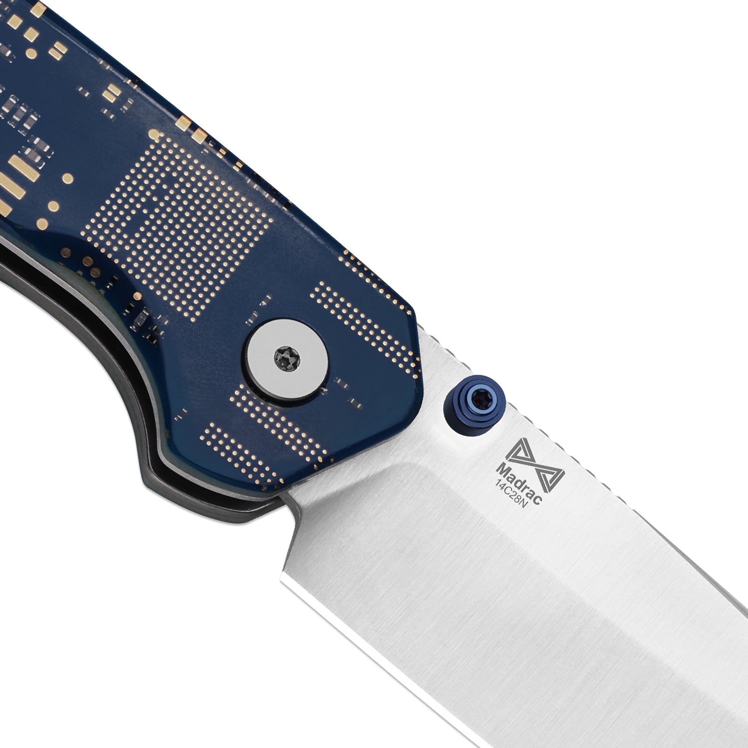 Madrac | Kizer Button Liner Lock™ | 14C28N | Resin & PCB | Black PVD Coating | KizerV™ 3693BSA3