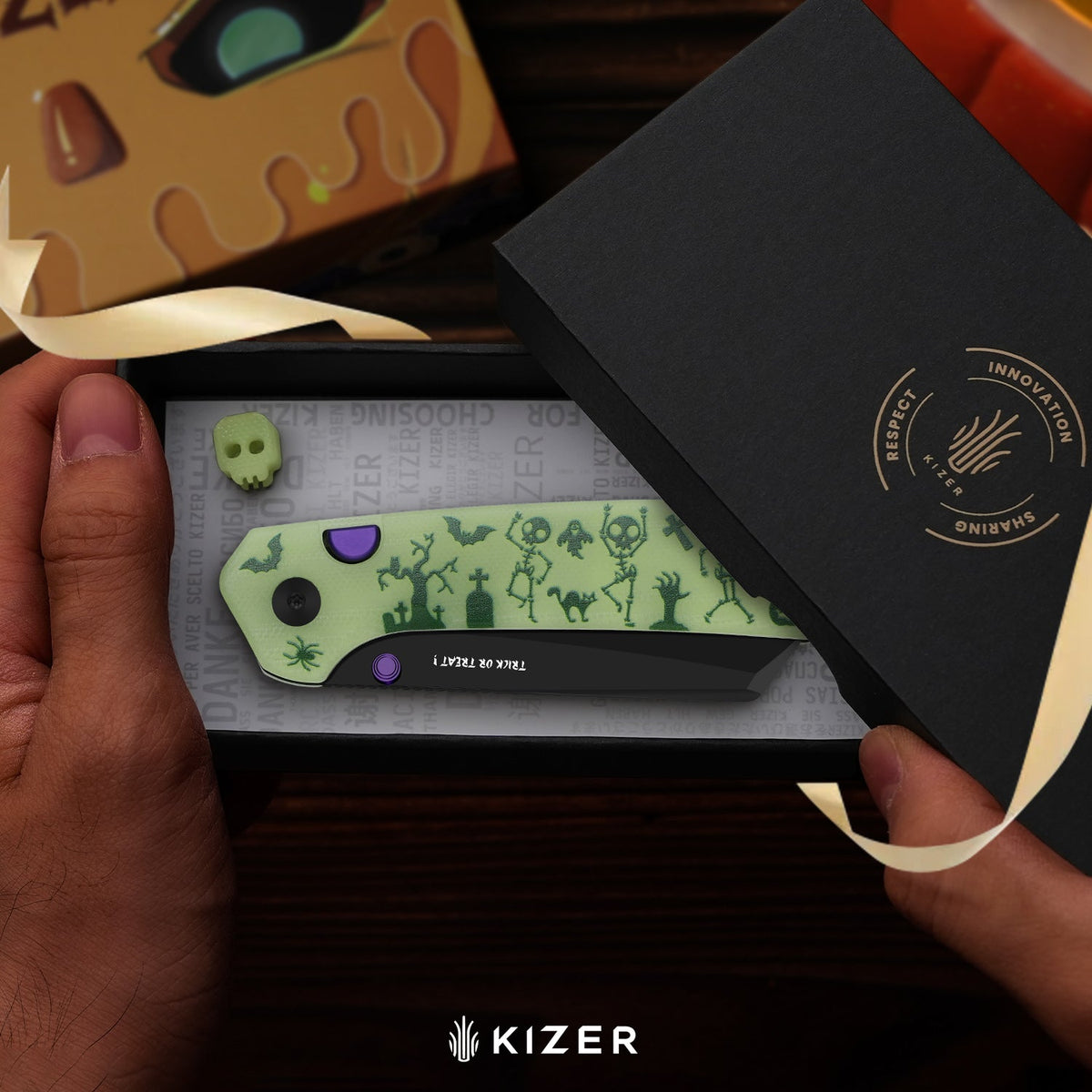 Halloween | Madrac | 14C28N | GID G10 Handle | KizerV™ 3693BSHW1 | Halloween Special Edition