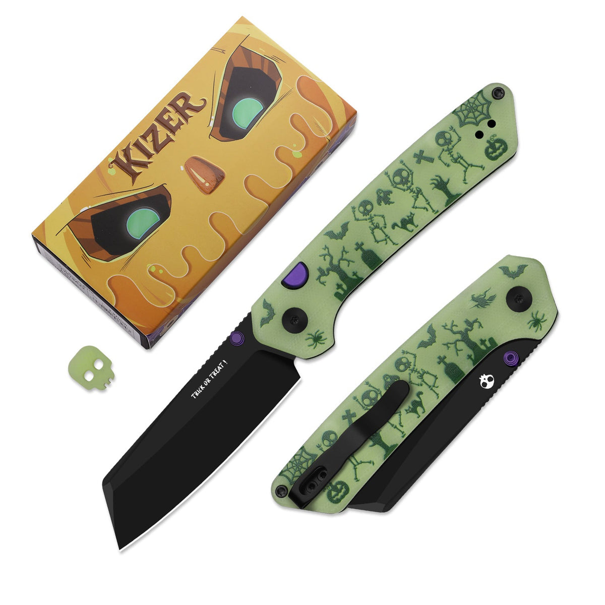 Halloween | Madrac | 14C28N | GID G10 Handle | KizerV™ 3693BSHW1 | Halloween Special Edition