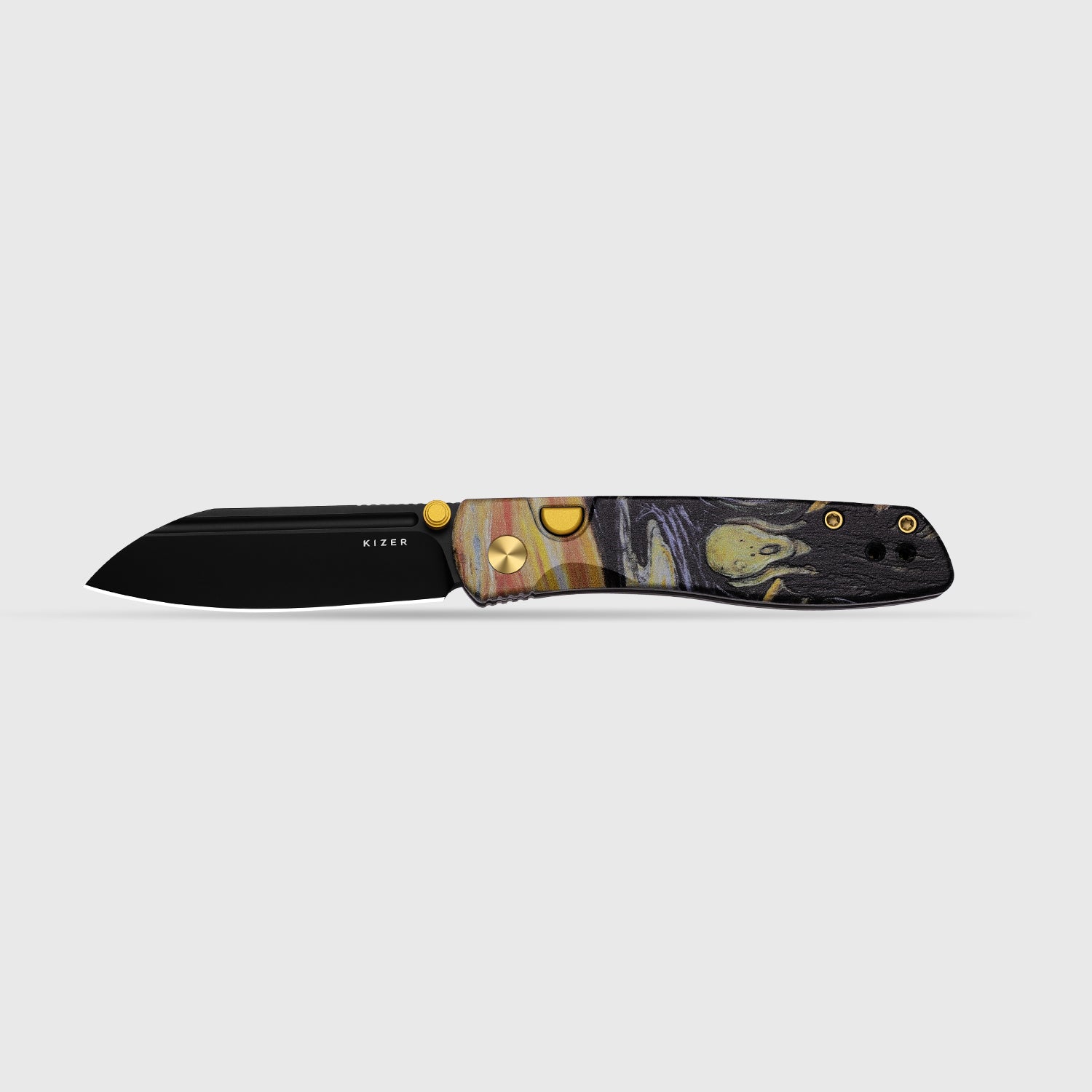 Renissance | Kizer Button Liner Lock™ | G10 | N690 Black PVD Coating | KizerV™ 3698A4