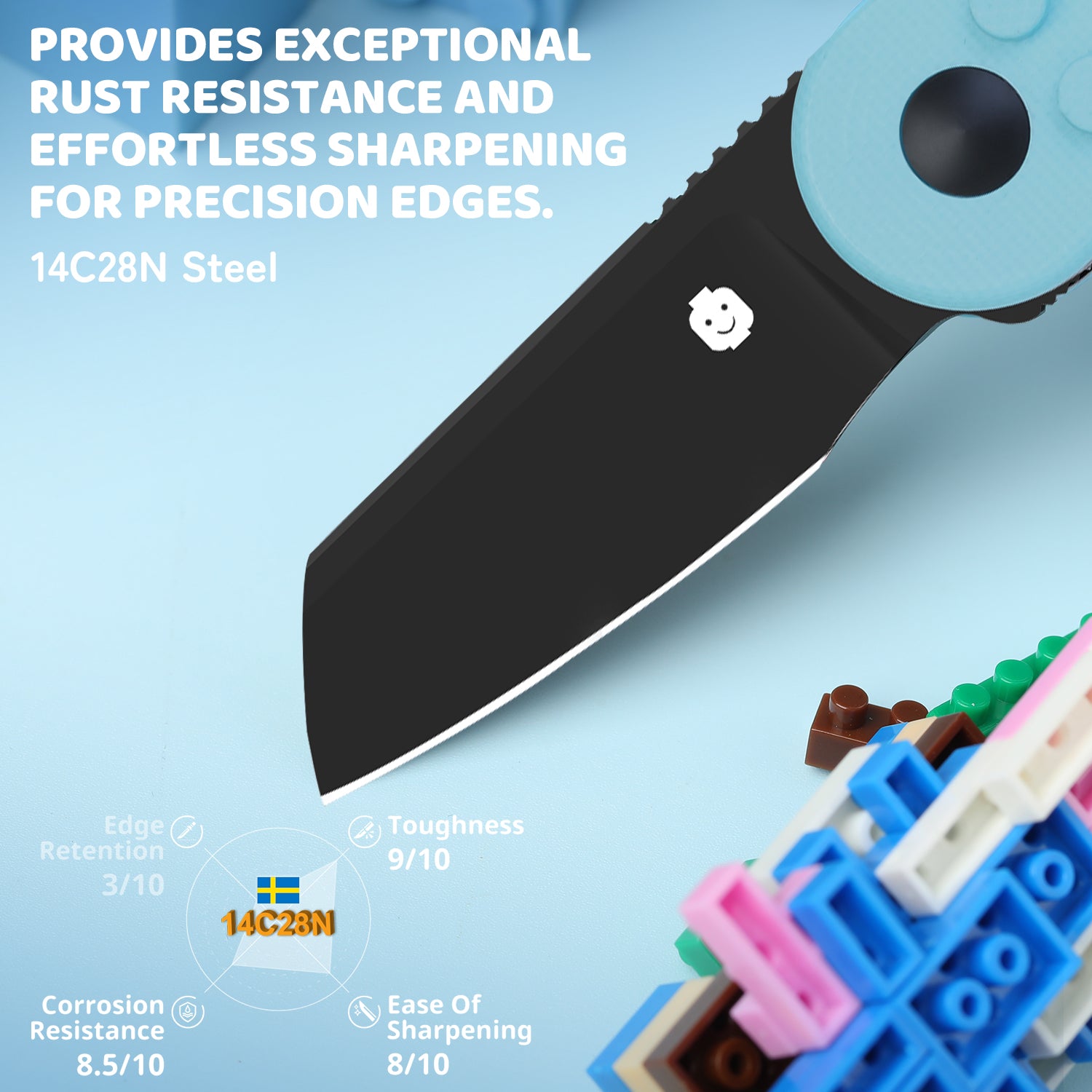 Nostalgia Play Series | Mini Bay | 14C28N | Blue Brick G10 handle |