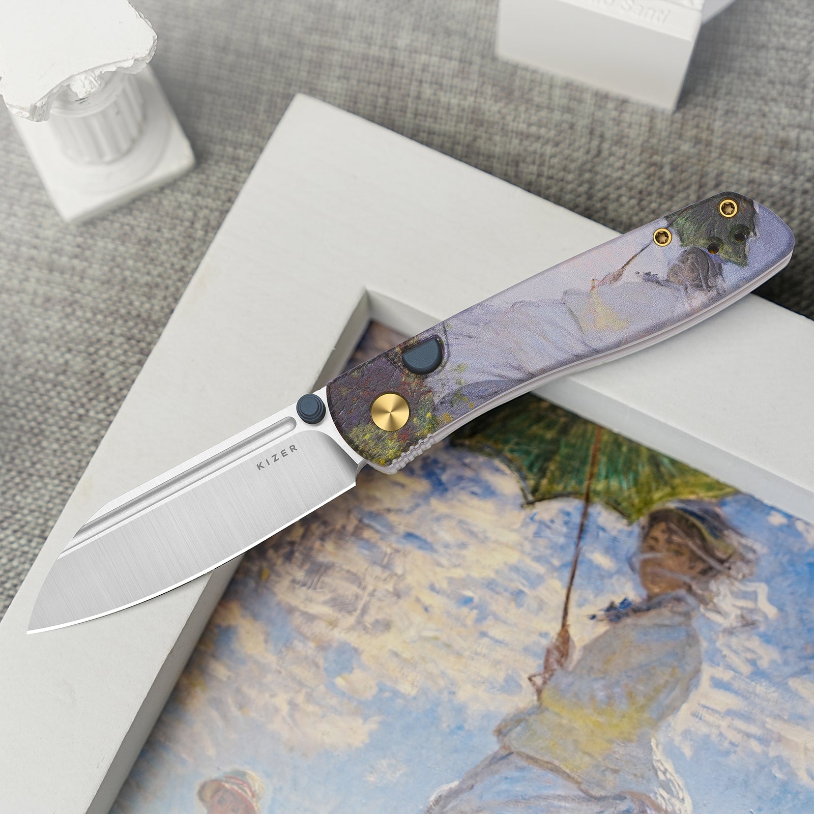 Renissance | Kizer Button Liner Lock™ | G10 | N690 + Satin | KizerV™ 3698A6