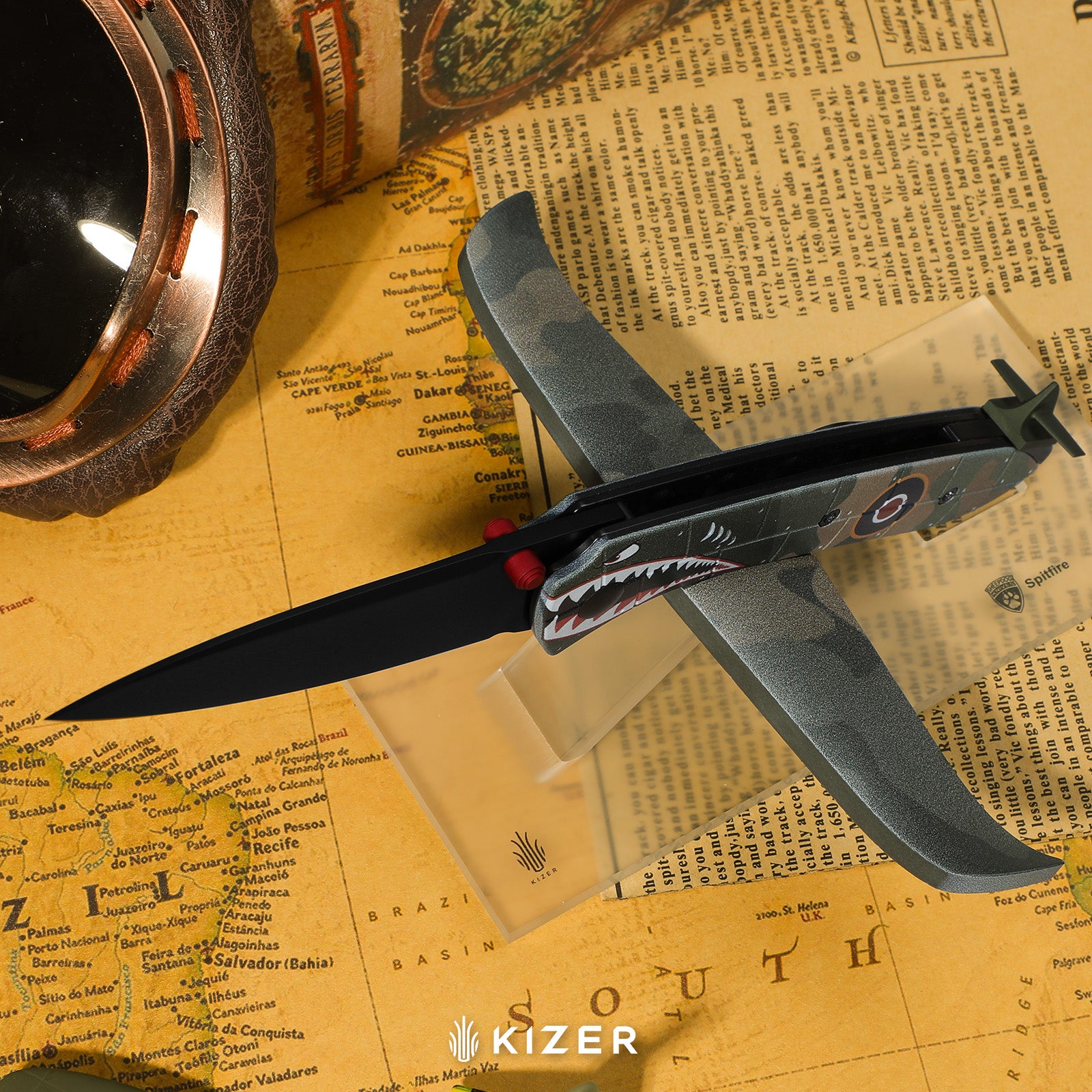 Spitfire Supermarine Edition | Matte PVD | S35VN | Drop Point Blade | G10 | KizerB™ 3690A3 | Limited