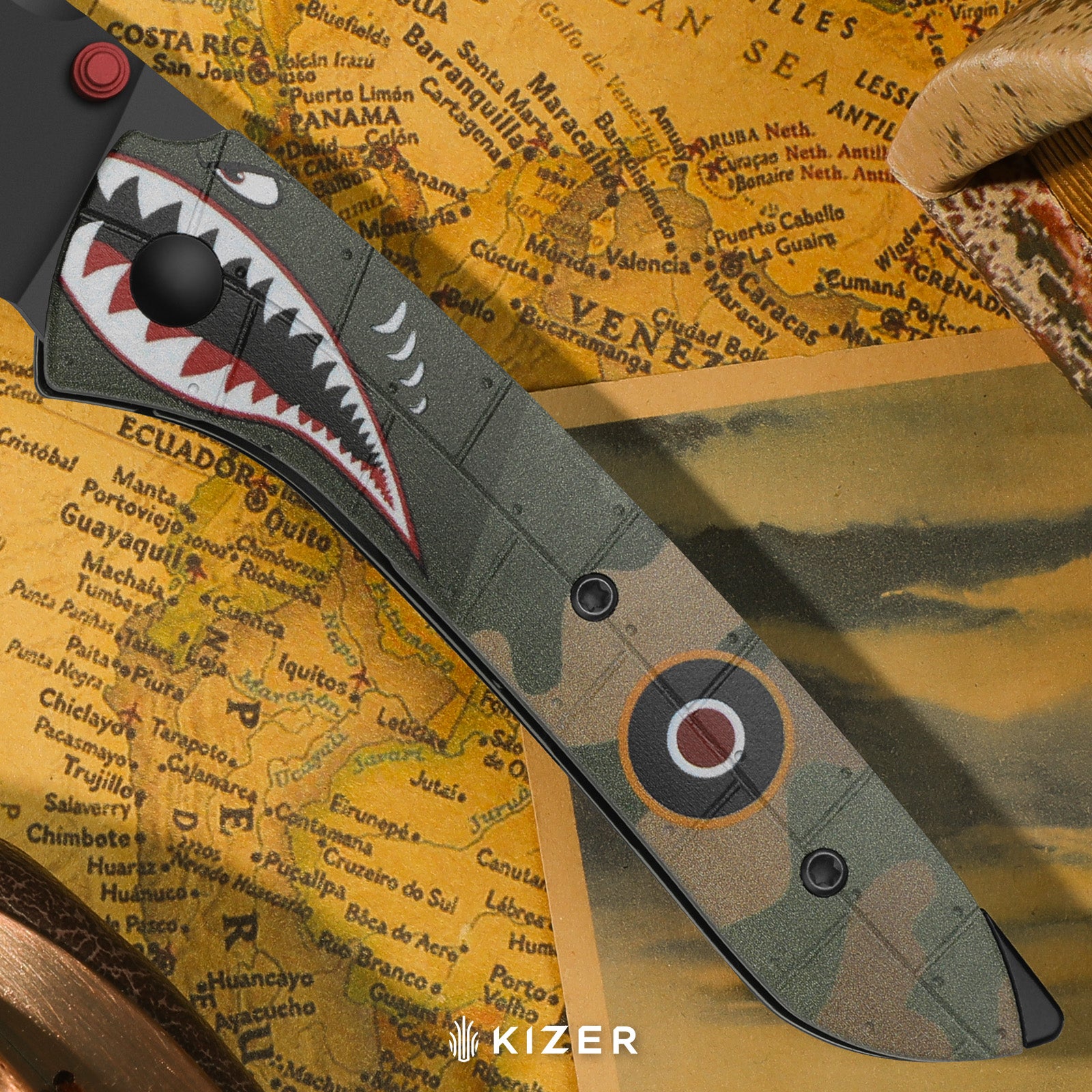 Spitfire Supermarine Edition | Matte PVD | S35VN | Drop Point Blade | G10 | KizerB™ 3690A3 | Limited