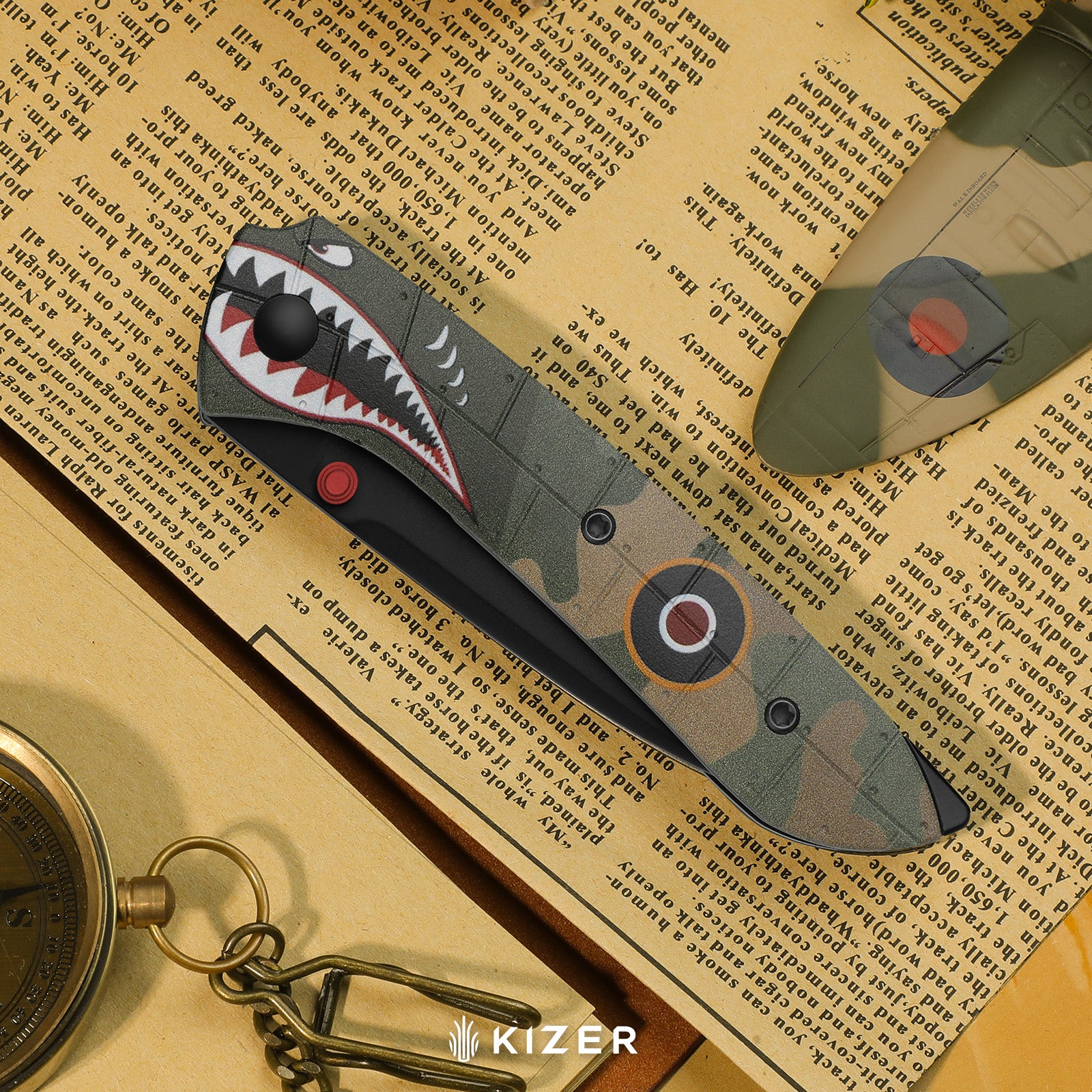 Spitfire Supermarine Edition | Matte PVD | S35VN | Drop Point Blade | G10 | KizerB™ 3690A3 | Limited