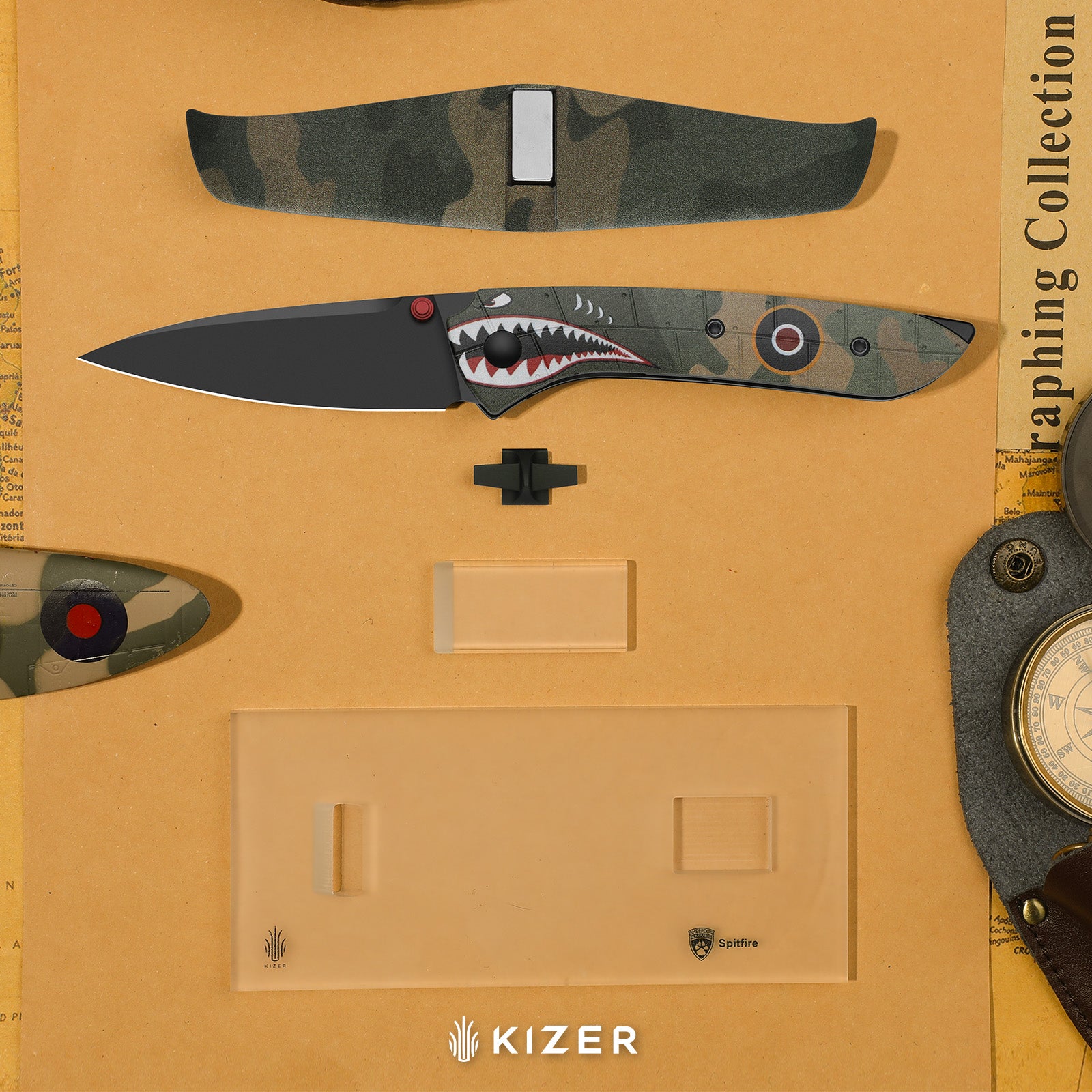 Spitfire Supermarine Edition | Matte PVD | S35VN | Drop Point Blade | G10 | KizerB™ 3690A3 | Limited