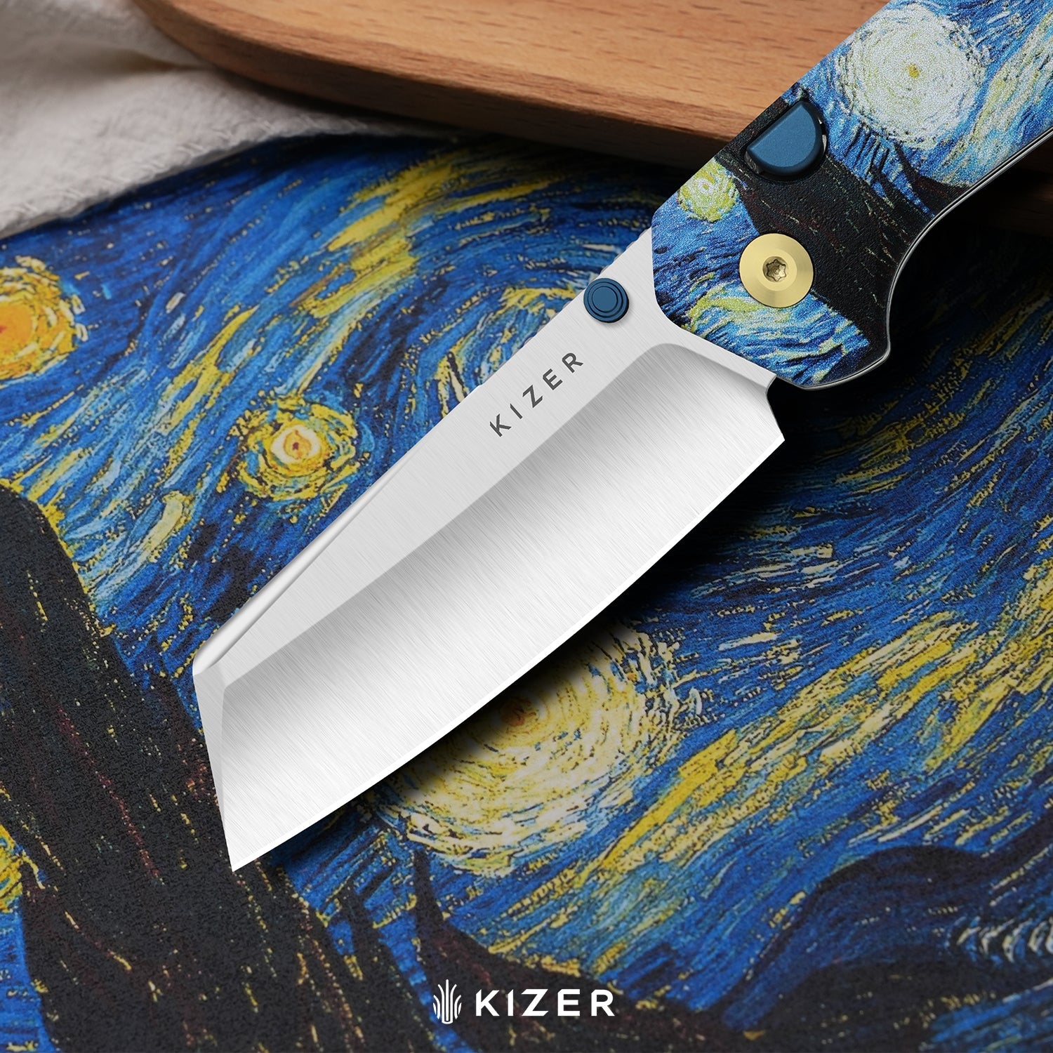 Masterpiece Collection | Madrac | Kizer Button Liner Lock™ | S45VN Black PVD Coating | G10 | KizerB™ 3693BSK3