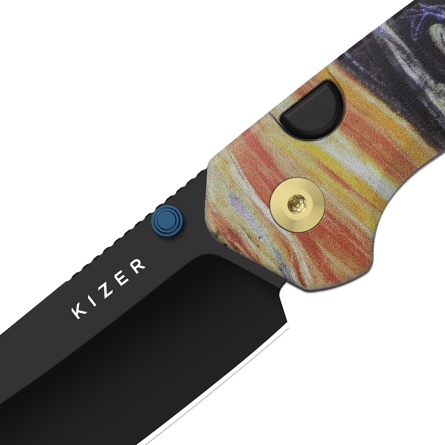 Masterpiece Collection | Madrac | Kizer Button Liner Lock™ | S45VN Black PVD Coating | G10 | KizerB™ 3693BSK4