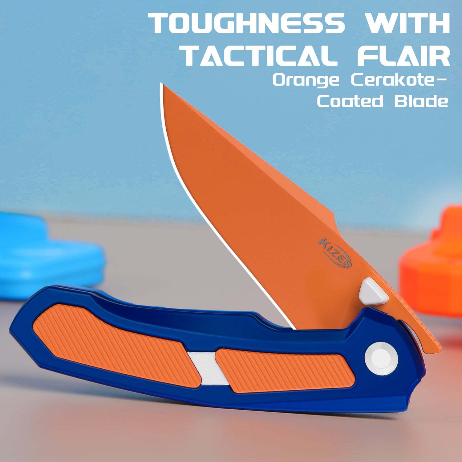 Nostalgia Play Series | Feweed | S35VN | Blue & Orange Handle | Ki3694