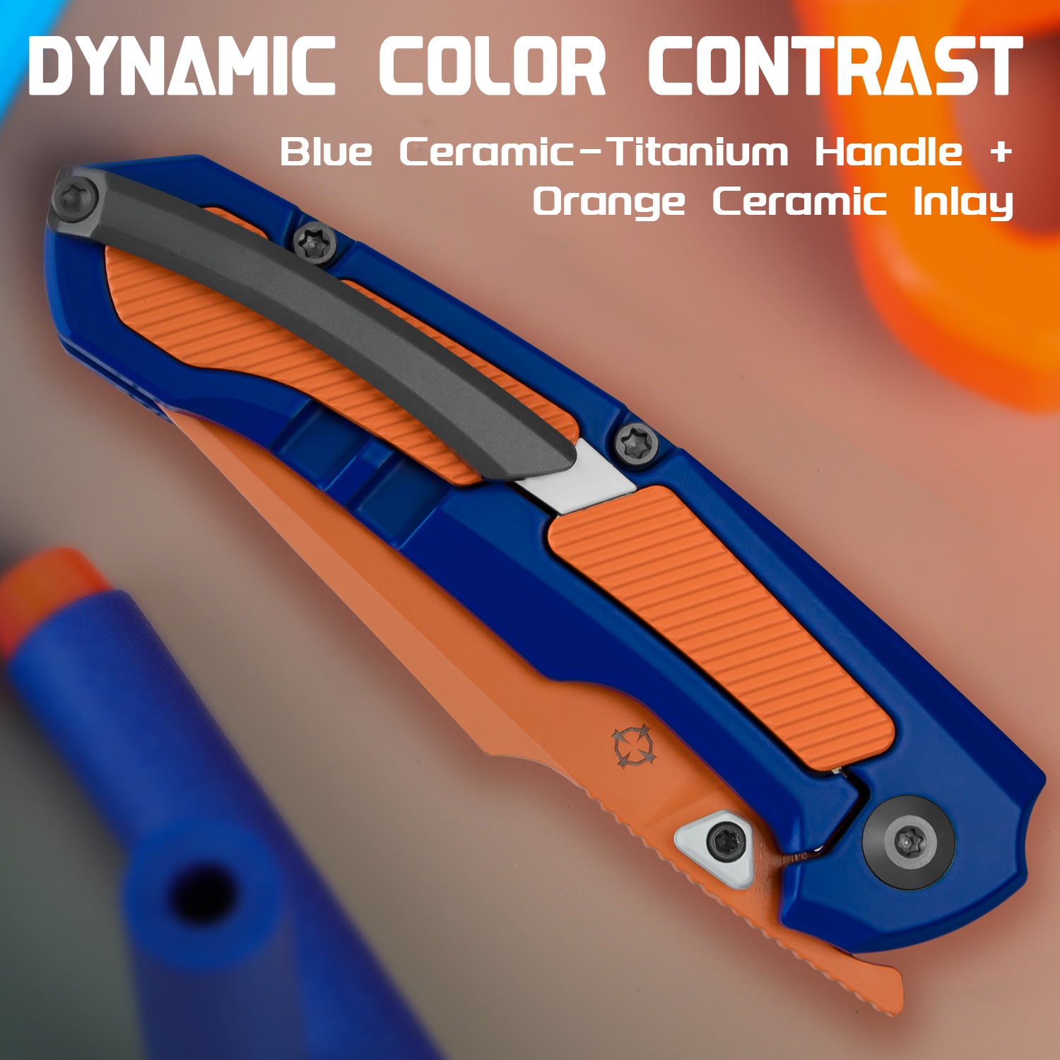 Nostalgia Play Series | Feweed | S35VN | Blue & Orange Handle | Ki3694