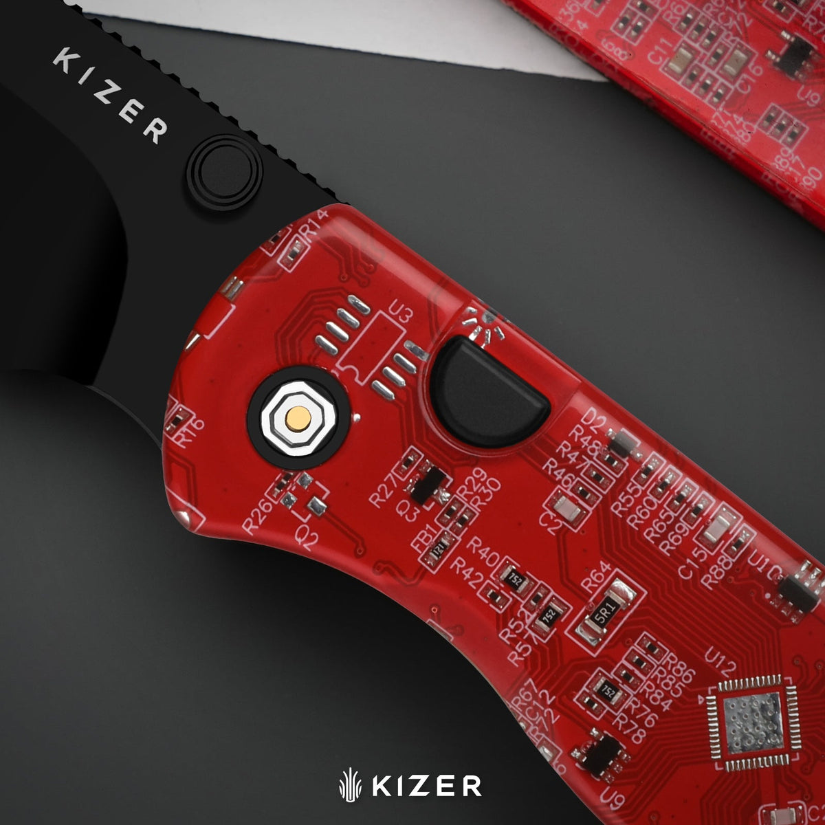 Begleiter PCB | Kizer Button Liner Lock™ | BD1N | Resin & PCB | Black PVD Coating | KizerV™ 3458.2BDA5