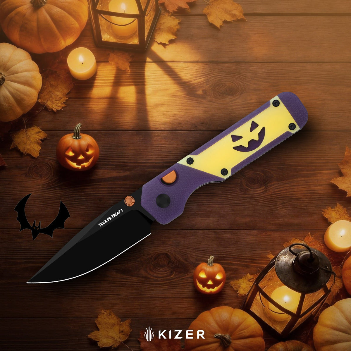 Halloween | Militaw 3.1 | M390 | Dual-Color GID G10 Handle | KizerB™ 3634.31BDHW1 | Halloween Special Edition