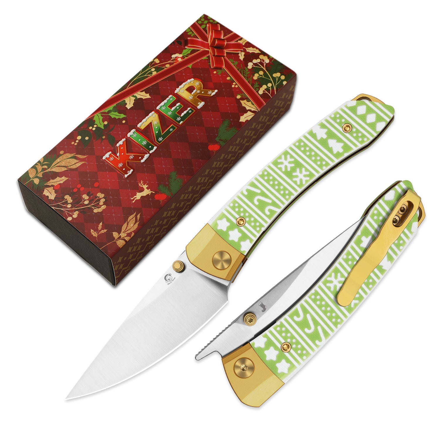 Christmas Series | Mini MoMo | S45VN | Aluminum &a G10 | Ki3663MC1 | Limited Edition	