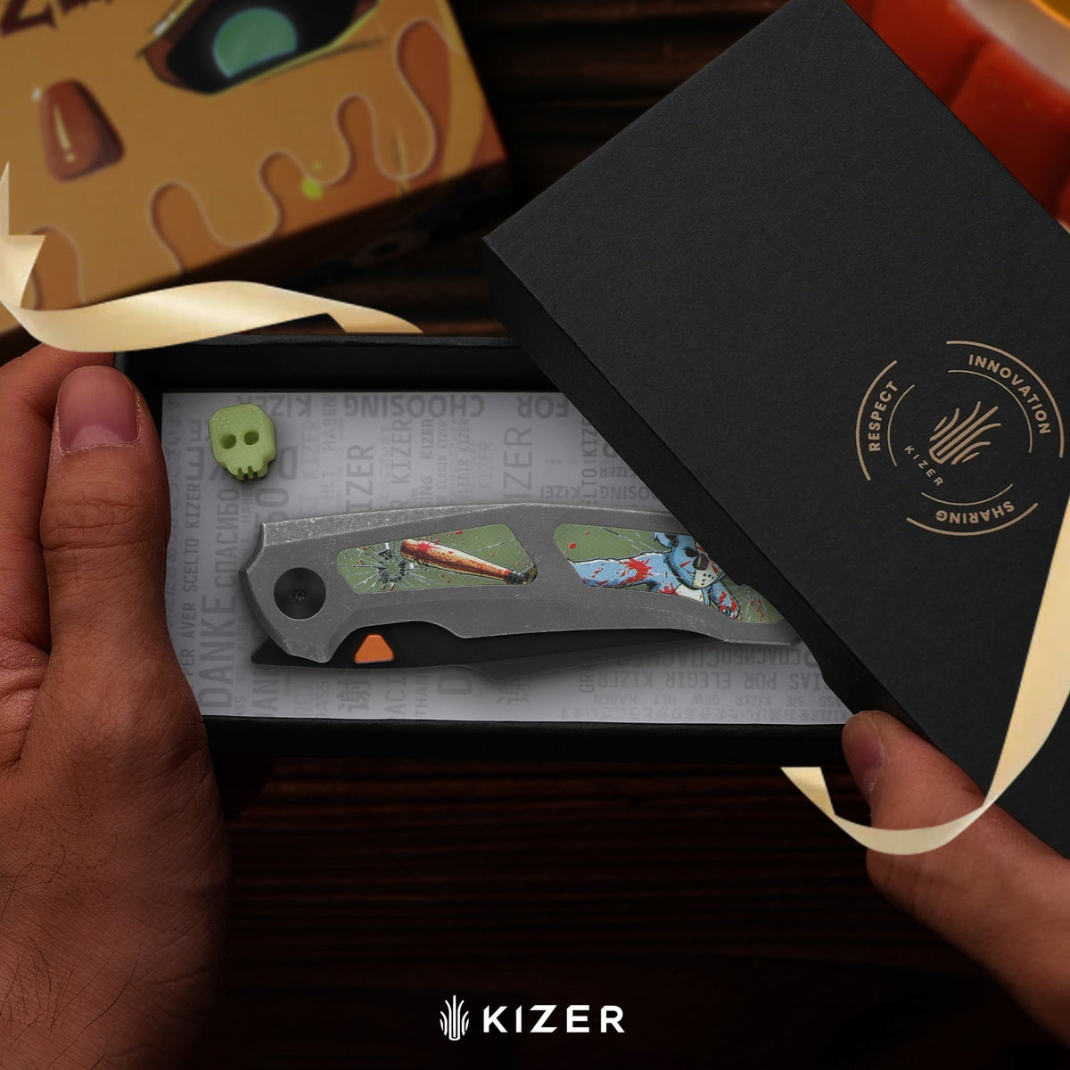 Halloween | Feweed XL | CPM Rex45 | Titanium & GID G10 Handle | KizerB™ 4694HW1 | Halloween Special Edition