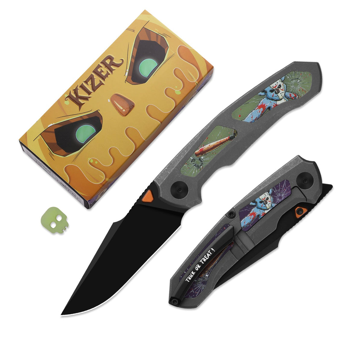 Halloween | Feweed XL | CPM Rex45 | Titanium & GID G10 Handle | KizerB™ 4694HW1 | Halloween Special Edition