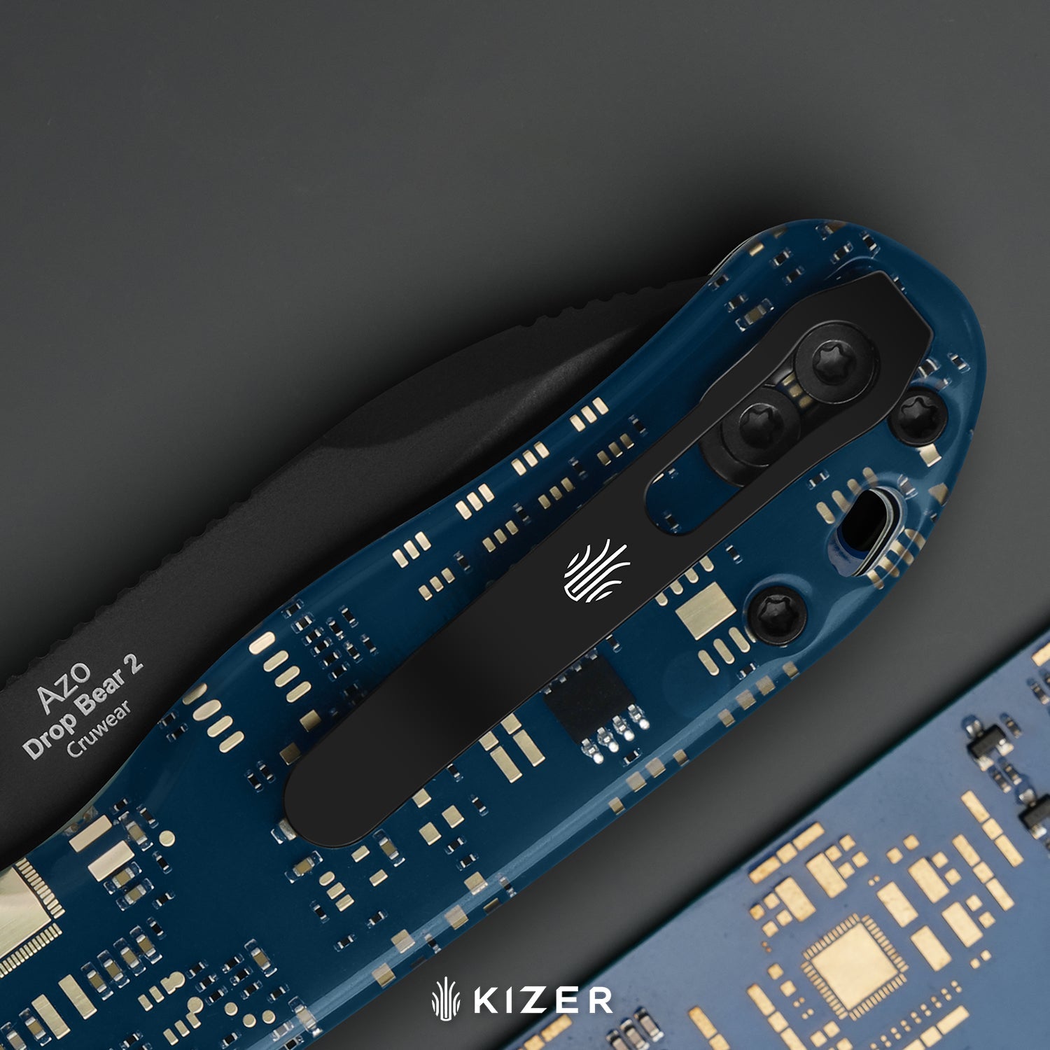 Madrac PCB | Kizer Button Liner Lock™ | BD1N | Resin & PCB | Black PVD Coating | KizerV™ 3693BSA6