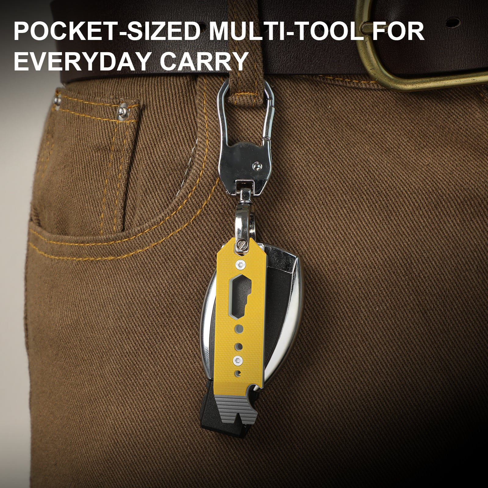 Kizer Titanium & G10 EDC Multi-Functional Tools Yellow Pac-Bar T122A1