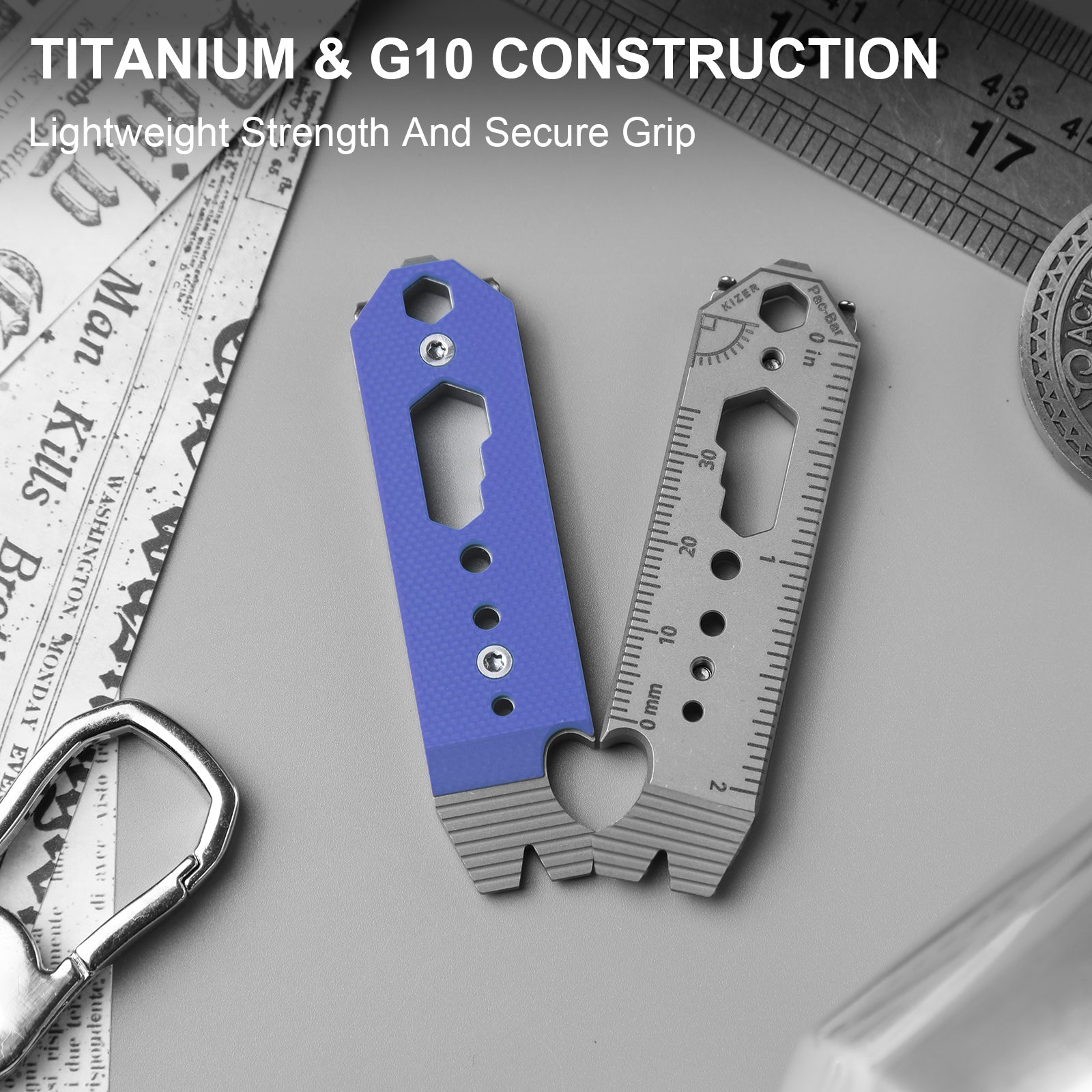 Kizer Titanium & G10 EDC Multi-Functional Tools Yellow Pac-Bar T122A1