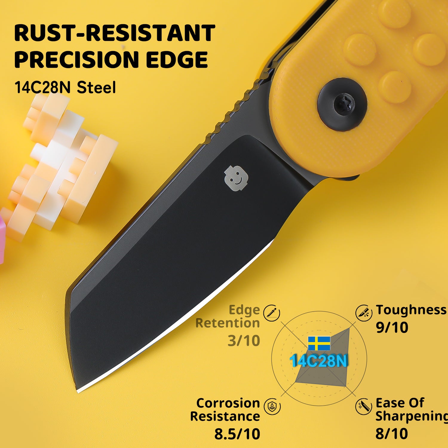 Nostalgia Play Series | Mini Bay | 14C28N | Yellow Brick G10 handle |