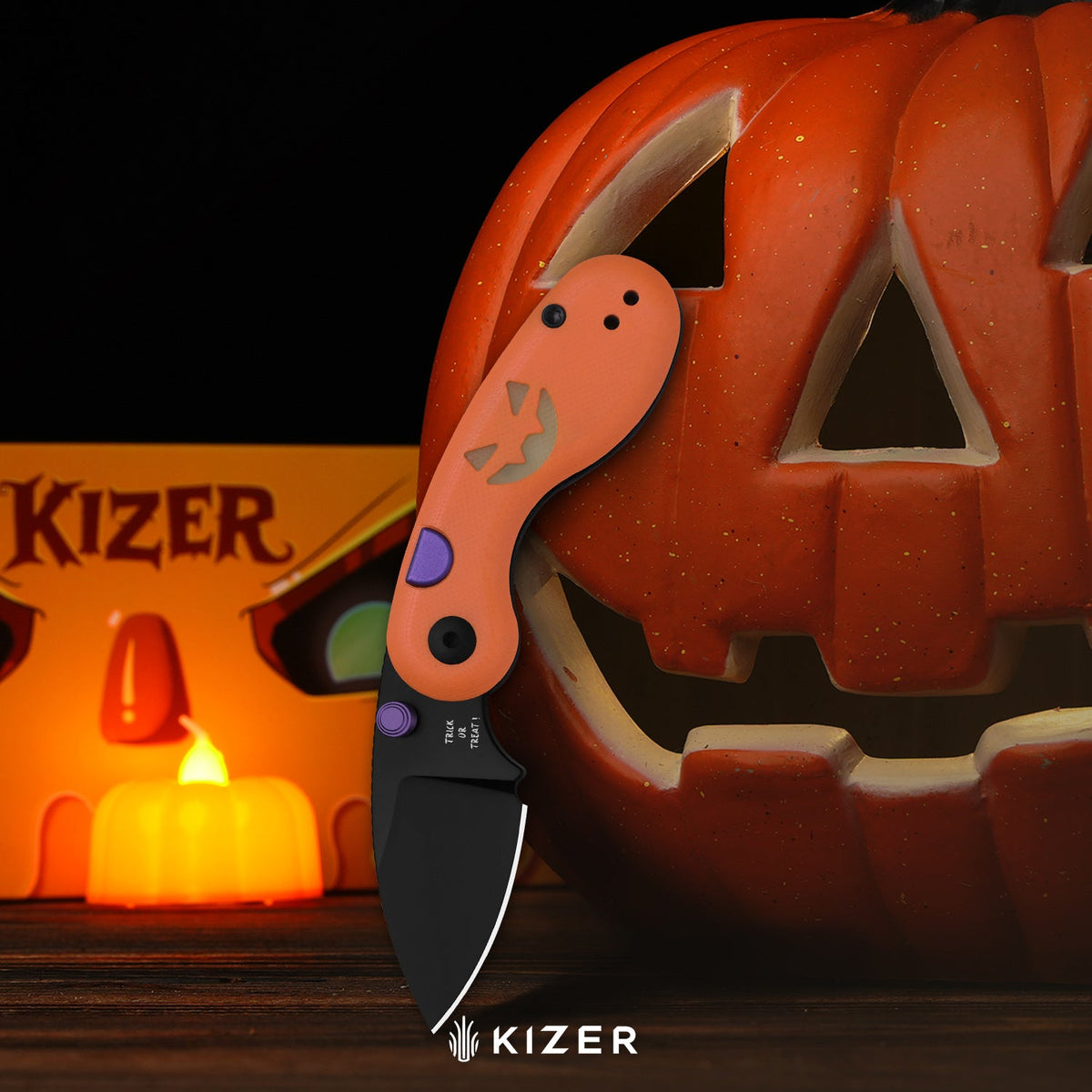 Halloween | Microbe™ | 14C28N | Classic G10 Handle with GID G10 Inlays | KizerV™ 2742HW1 | Halloween Special Edition