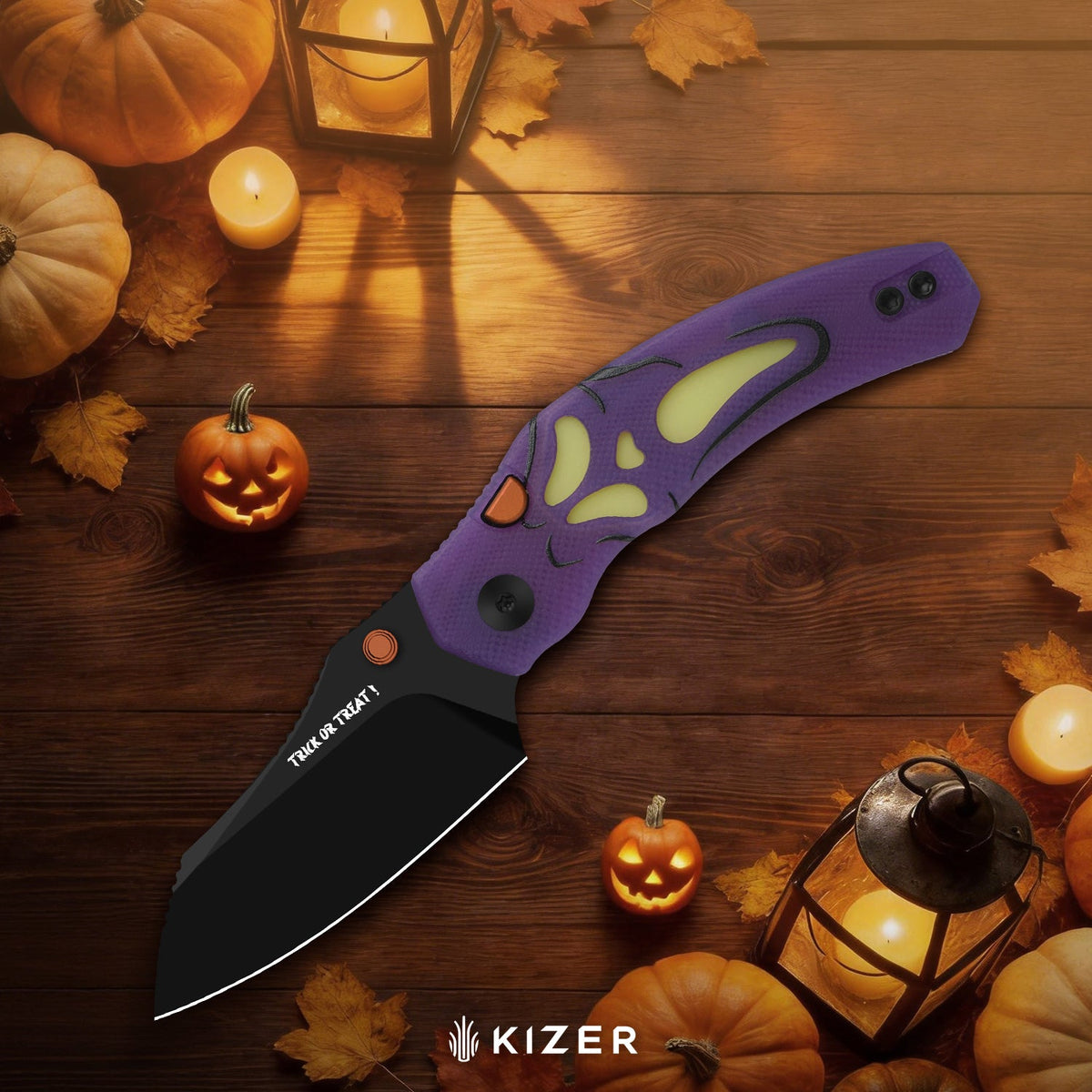 Halloween | Mini Bulldog | Nitro-V | Dual-Color GID Handle | KizerV™ 3672SBDHW1 | Halloween Special Edition