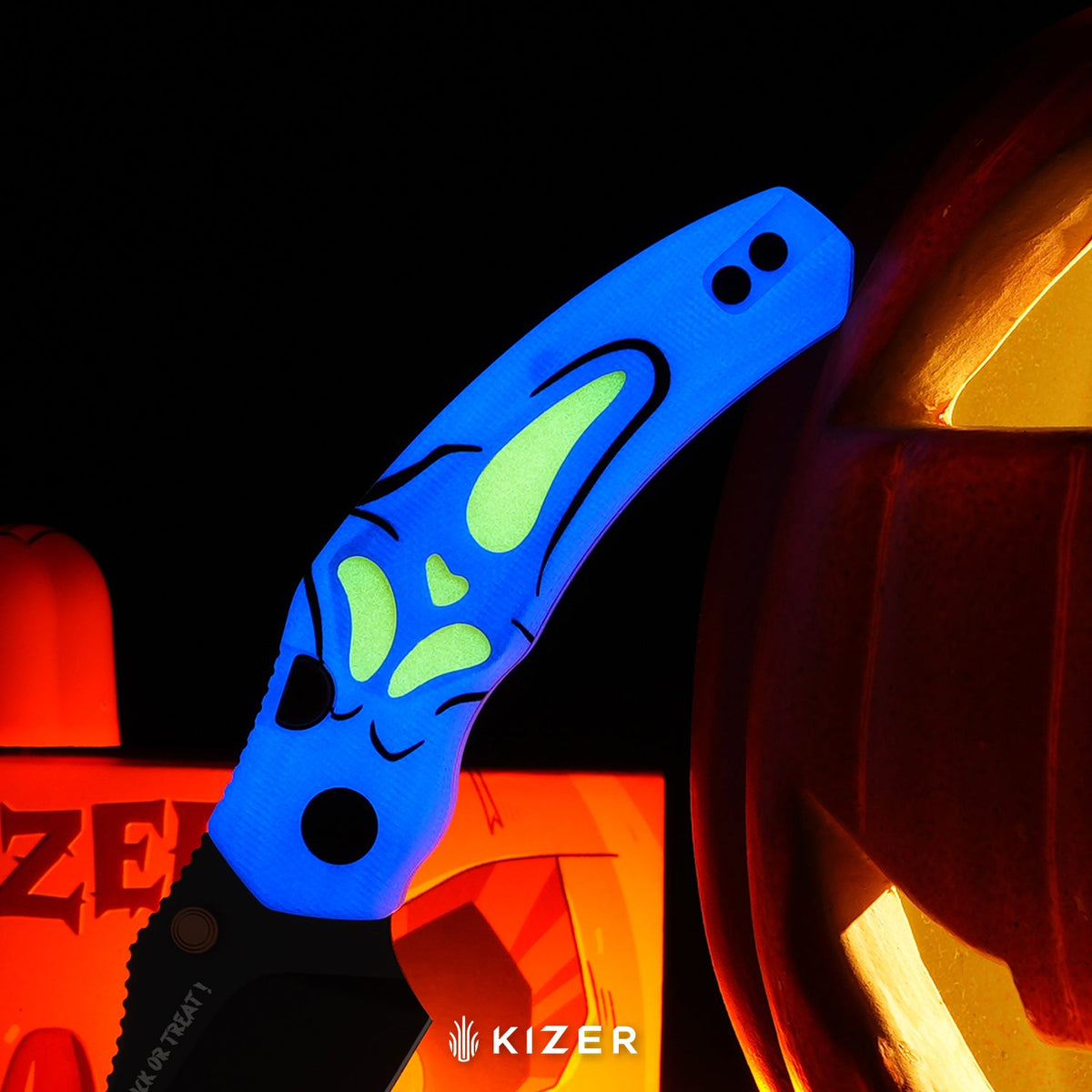 Halloween | Mini Bulldog | Nitro-V | Dual-Color GID Handle | KizerV™ 3672SBDHW1 | Halloween Special Edition