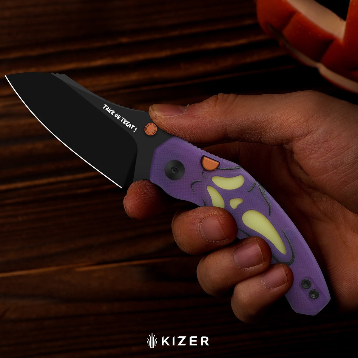 Halloween | Mini Bulldog | Nitro-V | Dual-Color GID Handle | KizerV™ 3672SBDHW1 | Halloween Special Edition