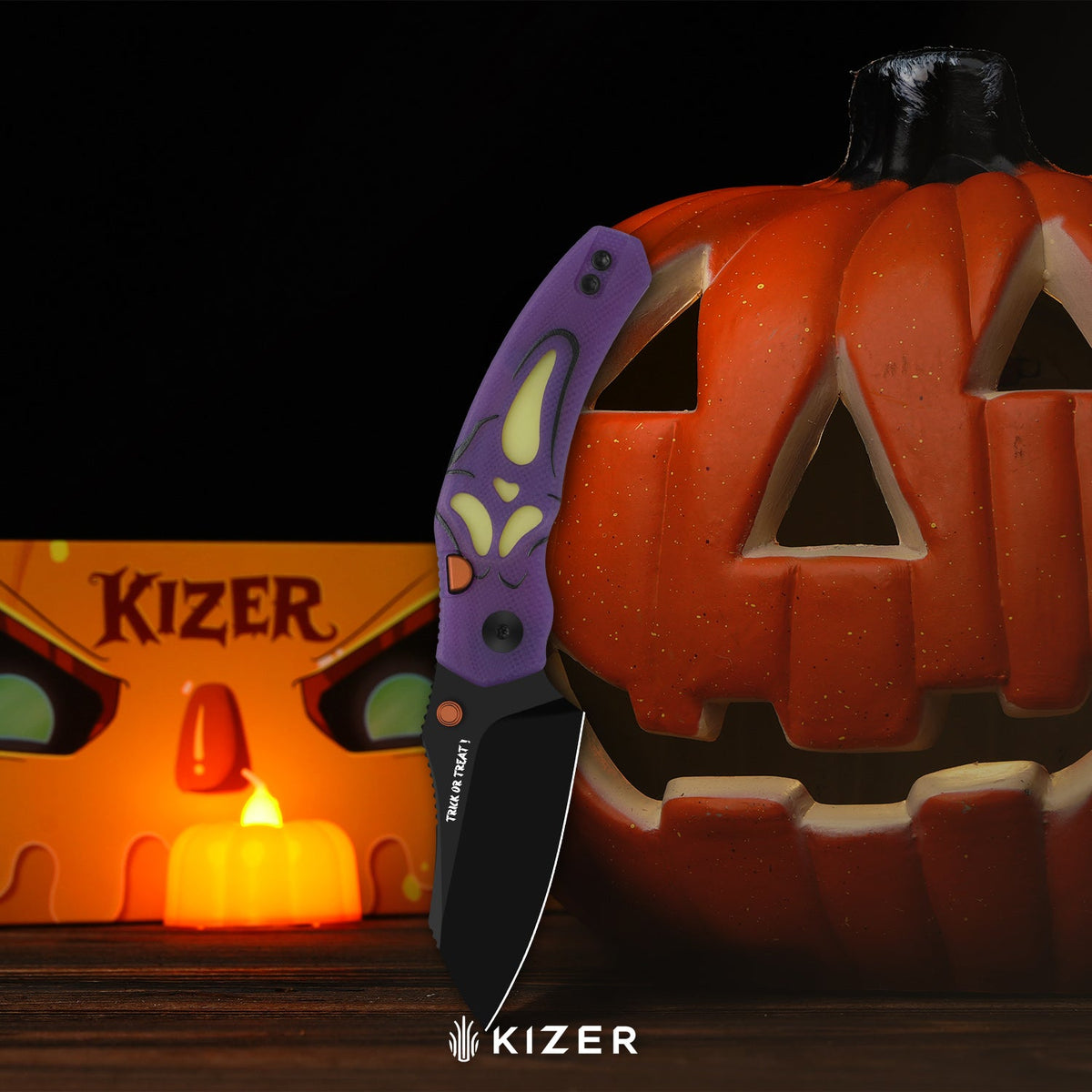 Halloween | Mini Bulldog | Nitro-V | Dual-Color GID Handle | KizerV™ 3672SBDHW1 | Halloween Special Edition