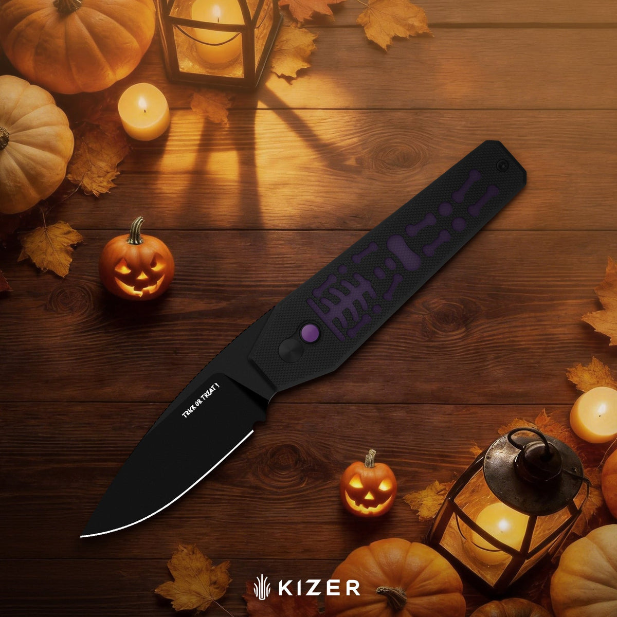 Halloween | Tomb | Nitro-V | Classic G10 Handle with GID G10 Handle | KizerV™ 3692HW2 | Halloween Special Edition