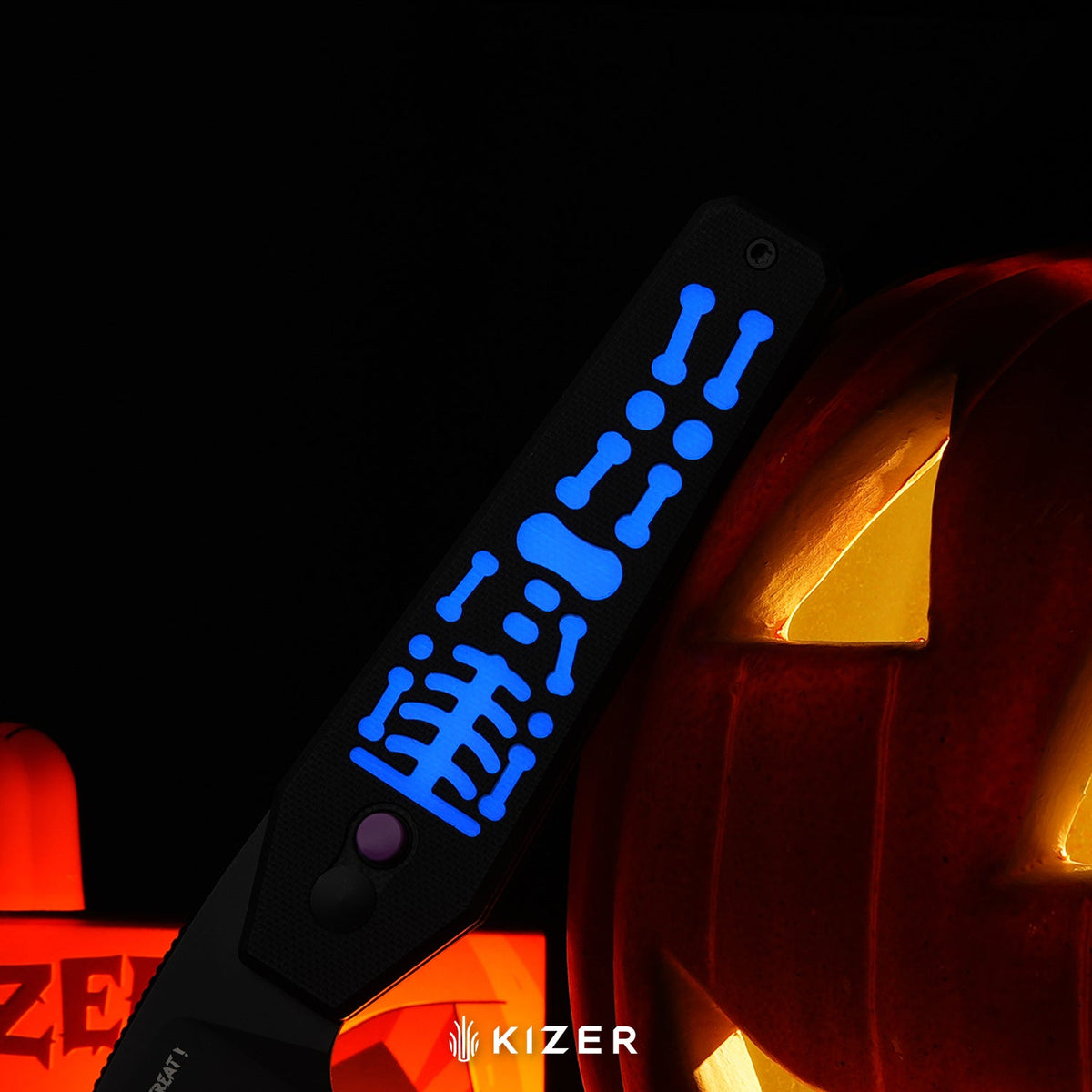 Halloween | Tomb | Nitro-V | Classic G10 Handle with GID G10 Handle | KizerV™ 3692HW2 | Halloween Special Edition