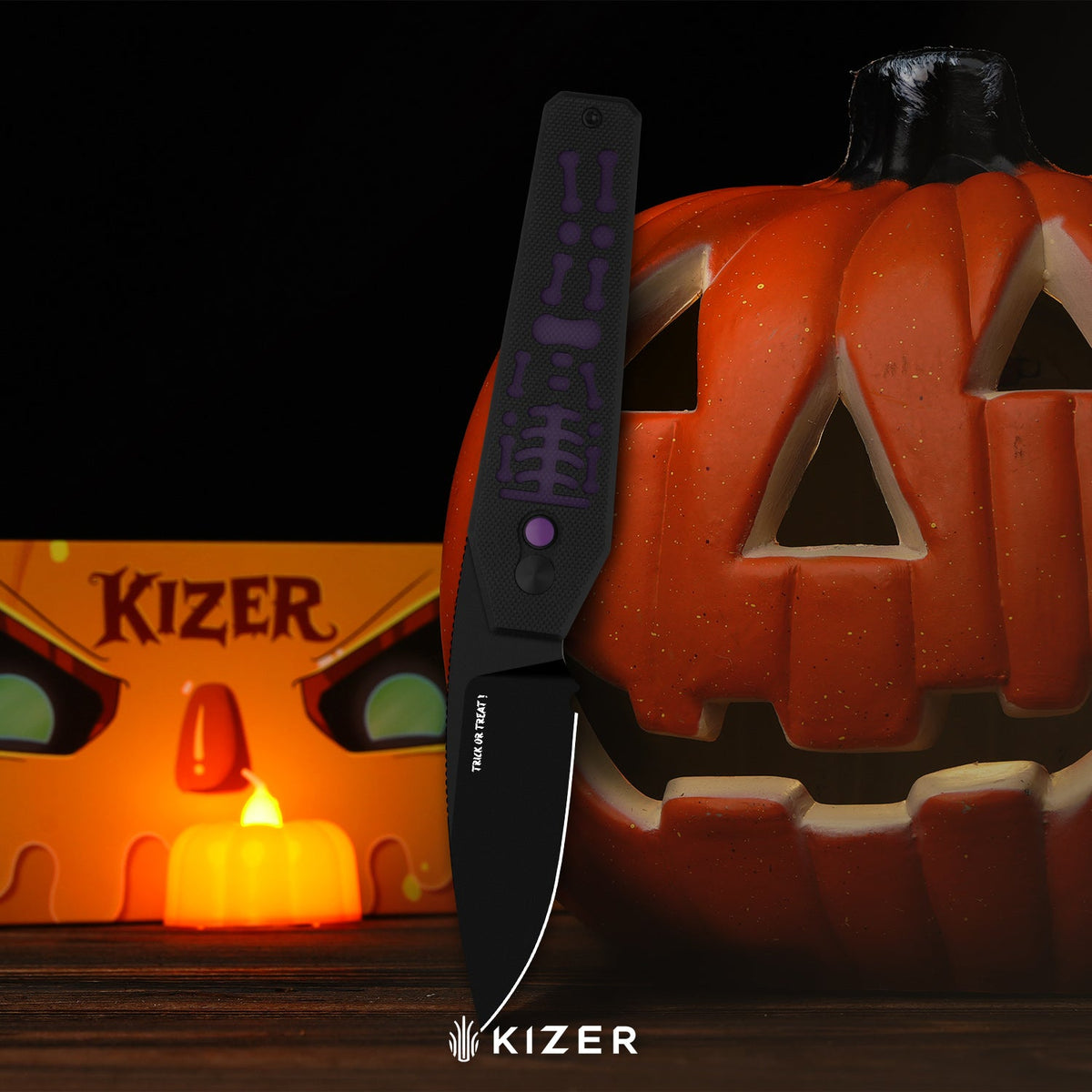 Halloween | Tomb | Nitro-V | Classic G10 Handle with GID G10 Handle | KizerV™ 3692HW2 | Halloween Special Edition