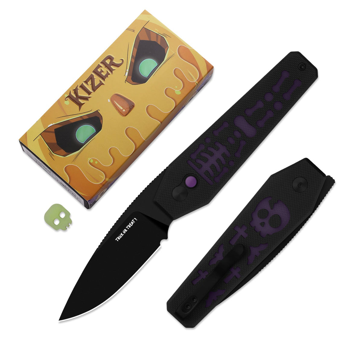 Halloween | Tomb | Nitro-V | Classic G10 Handle with GID G10 Handle | KizerV™ 3692HW2 | Halloween Special Edition