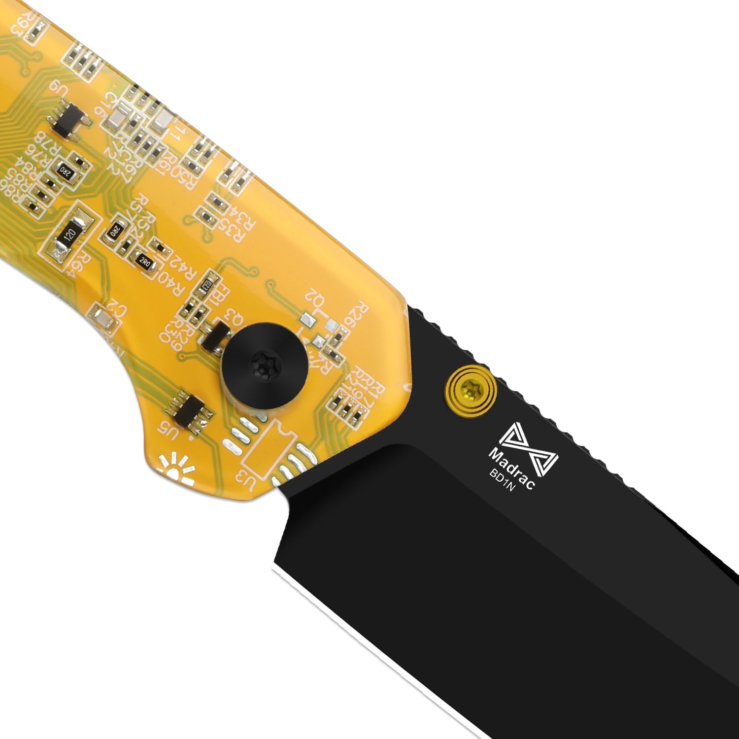 Madrac PCB | Kizer Button Liner Lock™ | BD1N | Resin & PCB | Black PVD Coating | KizerV™ 3693BSA6