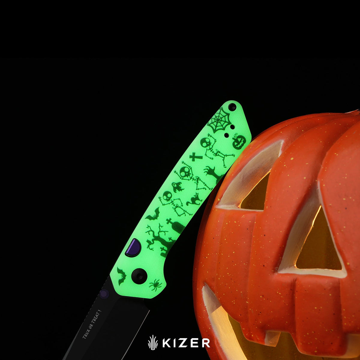 Halloween | Madrac | 14C28N | GID G10 Handle | KizerV™ 3693BSHW1 | Halloween Special Edition