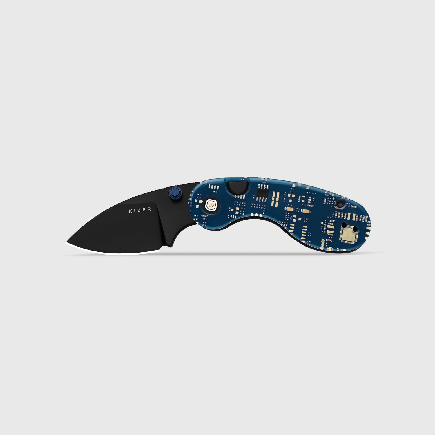 Microbe™ PCB | Kizer Button Liner Lock™ | CPM Rex45 | Resin & PCB | Black PVD Coating | KizerB™ 2742BDA2